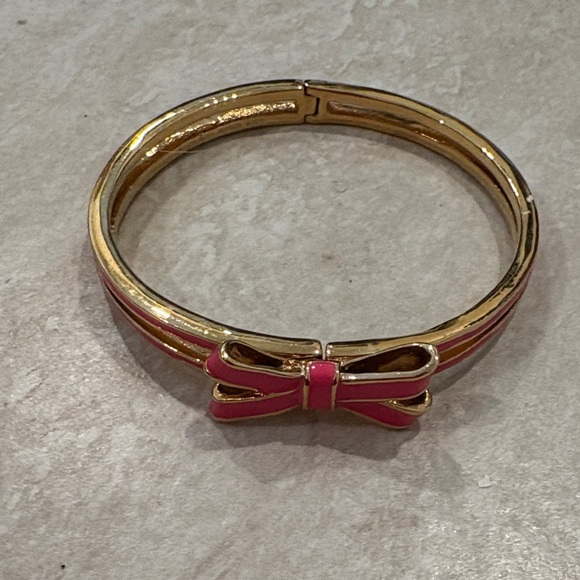 Kate Spade Pink Bow Enamel Bangle Bracelet - Picture 2 of 2